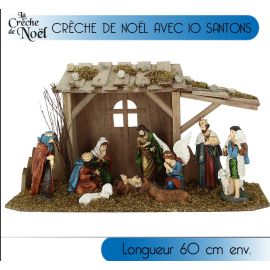 Creche de noel Géante 60cm avec 10 Santons