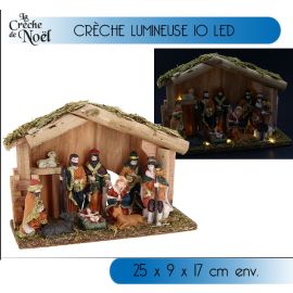 Creche de noel lumineuse 10 LED Blanc Chaud