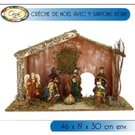 Creche de noel originale avec 9 santons luxe