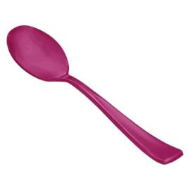 Cuillère plastique réutilisable Fuchsia x 15