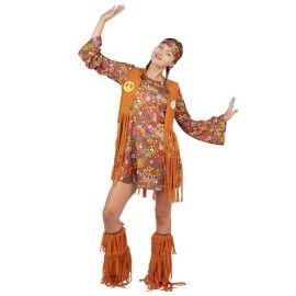 Déguisement Femme Hippie Robe Marron L/XL