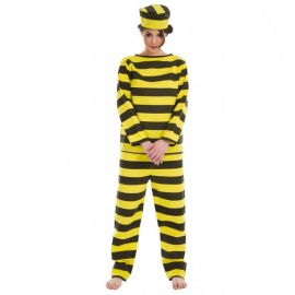 Déguisement Femme Prisonniere Jaune Taille S