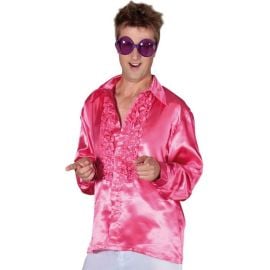 Déguisement Homme Chemise Disco Rose Taille XXL