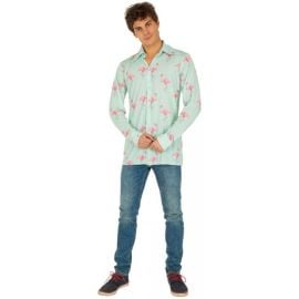 Déguisement Homme Disco Flamant Rose Verte M