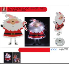 Decoration noel fenetre en métal LED Blanc chaud