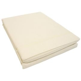 Drap plat pas cher 270x300 Ecru 100% coton - Badaboum