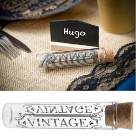 Eprouvette a dragees Vintage en verre 10cm