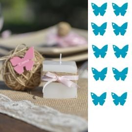 Etiquette marque place Papillon Turquoise