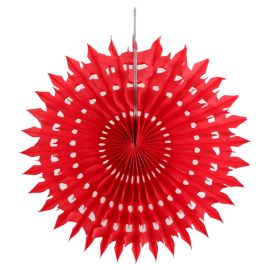 Eventail Dentelle Rouge 20cm