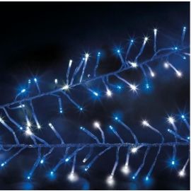 Guirlande lumineuse 300 LED Blanc et Bleu avec telecommande