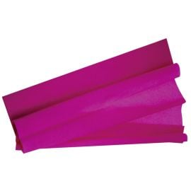 Feuille de papier Crépon Fuchsia 2 m x 50 cm