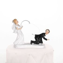 Figurine Gateau de Mariage Couple de Mariés a la Pêche