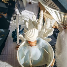 Fiole en verre avec Coquillage Blanc