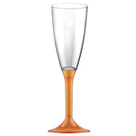  Flûte à champagne plastique Orange transparent 
