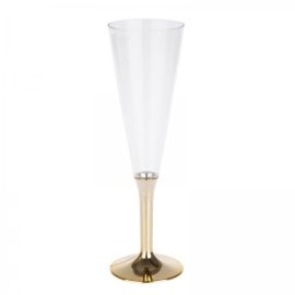 Flûte à champagne plastique Or Chrome x 20 pièces