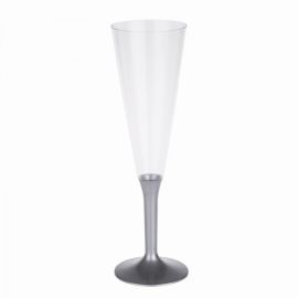 Flûte à champagne plastique Gris x 20