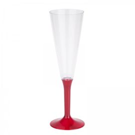 Flûte à champagne plastique Rouge x 20