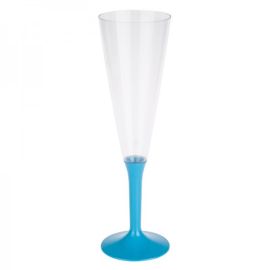 Flûte à champagne plastique Turquoise x 20