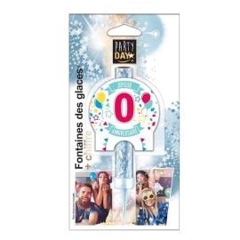 Fontaine de glace Joyeux Anniversaire Chiffre 0