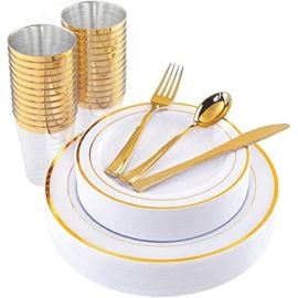 Fourchette Or plastique Inox
