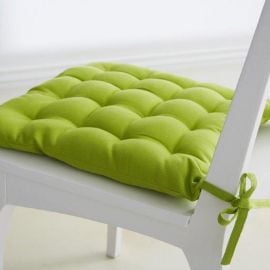 Galette de chaise discount avec assise matelassée Vert Anis 40 x 40 cm