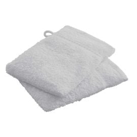 Gant de bain Gris Clair en 100 % coton x 2 pièces