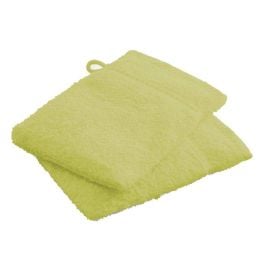 Gant de toilette Vert Anis en 100% coton x 2 pièces 