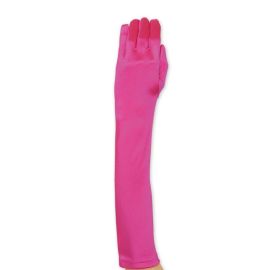 gants de gala - satin fuchsia - 48 cm