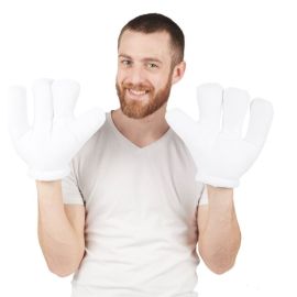 Gants géants - blanc face - adulte