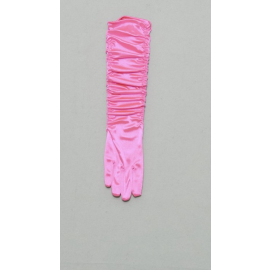 gants satin - relevé - 38 cm - fuchsia