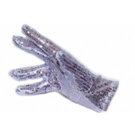 Gants Sequin Argent Adulte