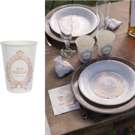 Gobelet en carton Rose gold Just Married