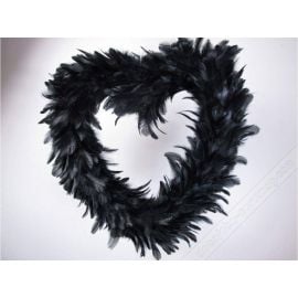 Grand coeur en plume Noire