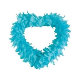 Grand coeur en plume Turquoise