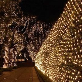 Grand filet lumineux 384 LED Blanc chaud