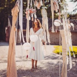 Grande Arche décorative en métal Blanc pour mariage