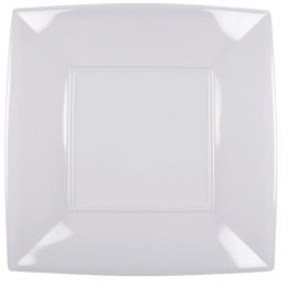 Grande assiette en plastique carrée Transparent 29x29cm