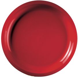 Grande assiette en plastique ronde Rouge 29cm 