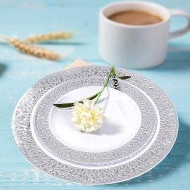 Grande Assiette plastique Arabesque Argent