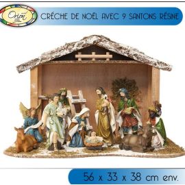 Grande creche de noel + 9 Santons