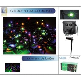 Guirlande solaire 100 LEDS Multicolore
