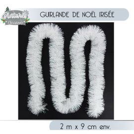 Guirlande de noel blanche irisée