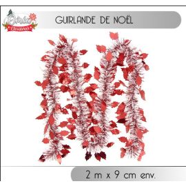 Guirlande de noel Houx Blanc et Rouge