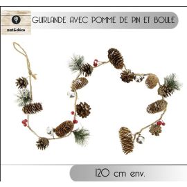 Guirlande de noel Pomme de pin et Boule