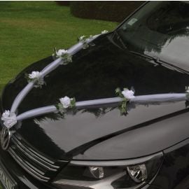 Guirlande de tulle pour decoration de voiture mariage (