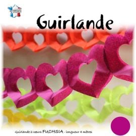 Guirlande en papier avec Coeur Fuchsia