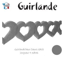 Guirlande en papier avec Coeur Gris
