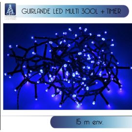 Guirlande lumineuse 300 LED Bleu avec Timer