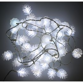 Guirlande lumineuse 40 LED Pomme de pin Blanc