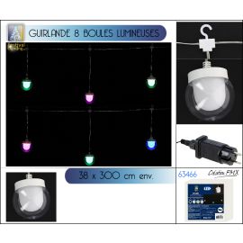 Guirlande lumineuse 8 Boules LED Multicolore